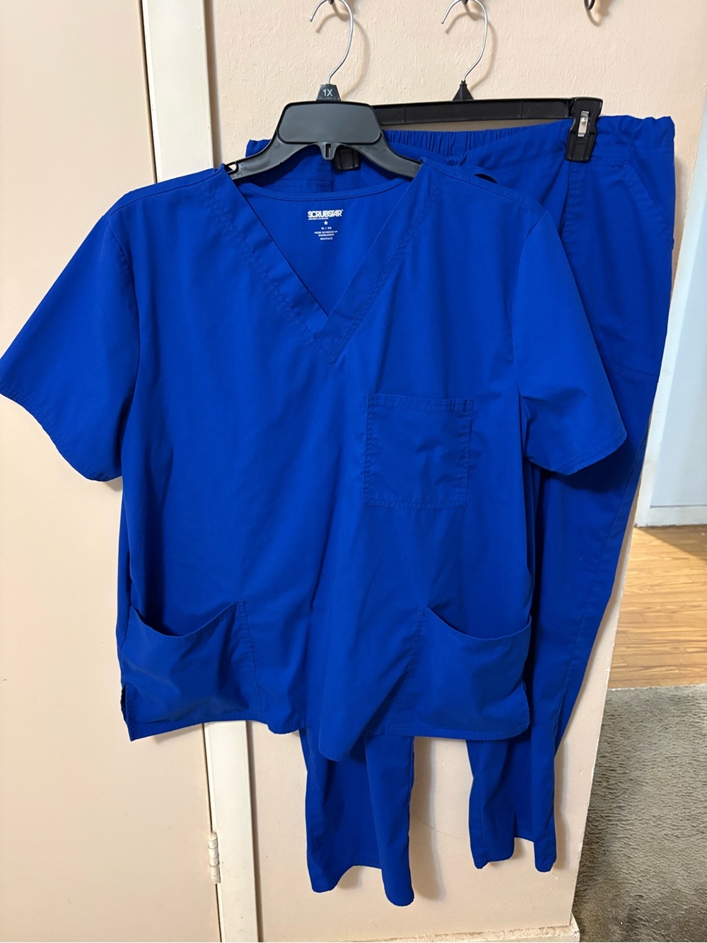 Scrubstar Electric Blue Scrub Set Sz XL